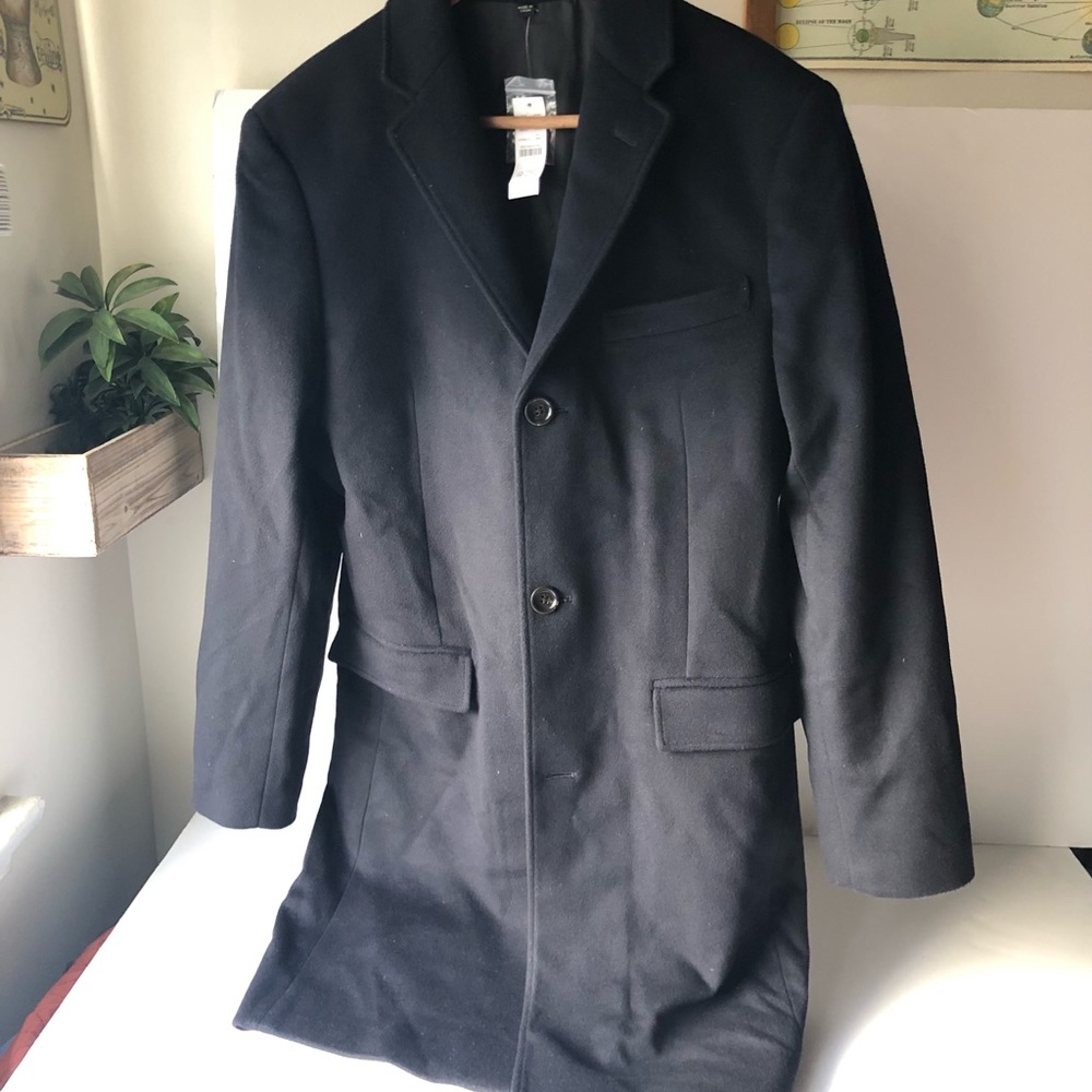 Brand New Heavyweight J. Crew Wool Cashmere Navy Topcoat, Size 36R